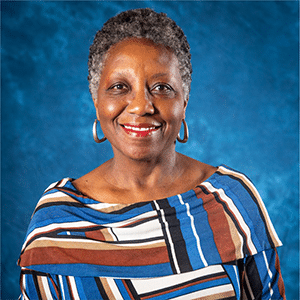 Gloria Bromell Tinubu In A Blue Shirt
